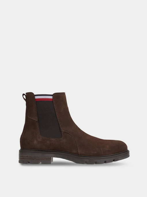 Черевики та чоботи Tommy Hilfiger Signature Tape Suede Chelsea Ankle Boots модель FM0FM04803-GT6 Фото