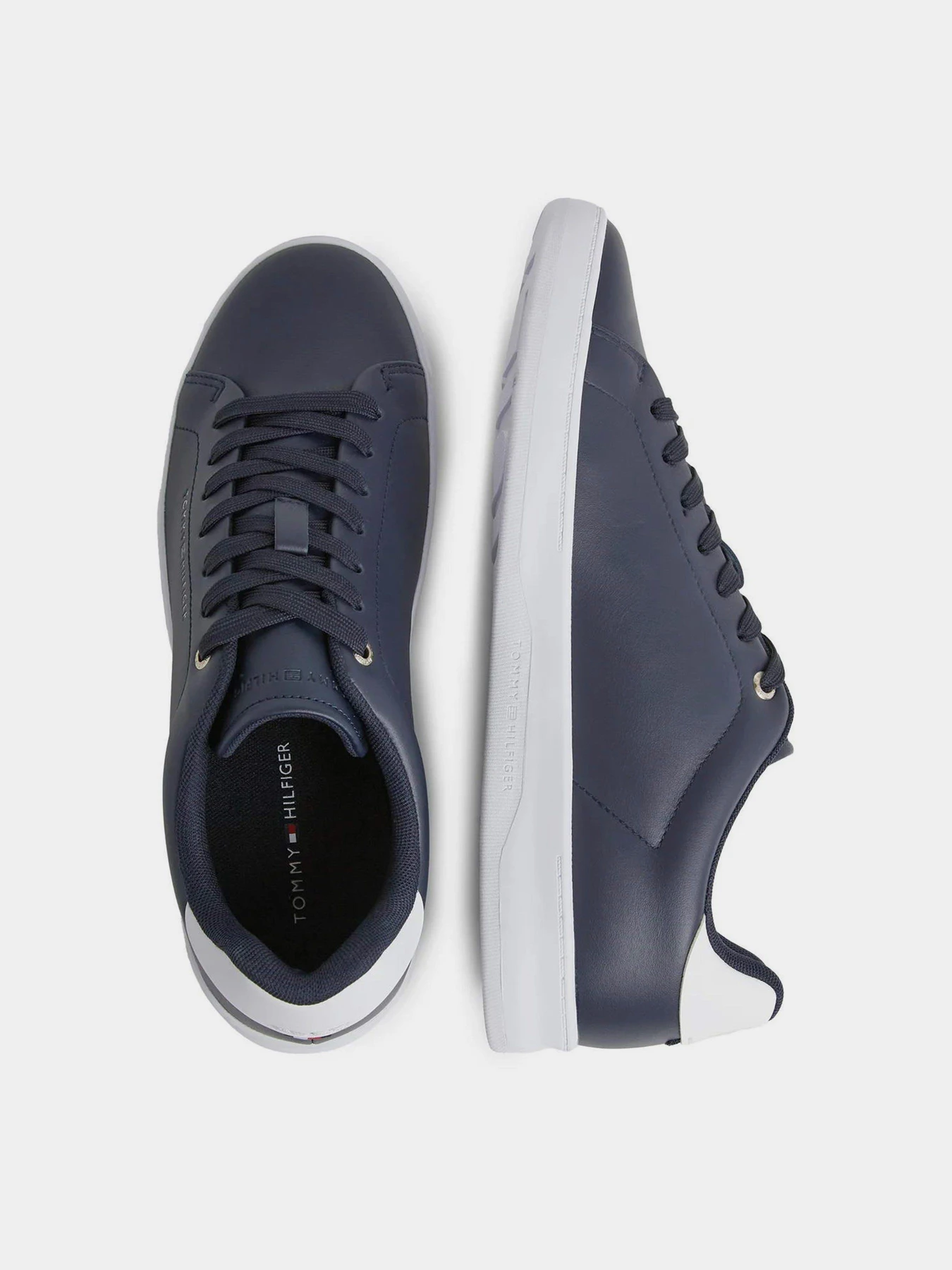 Кеды Tommy Hilfiger Contrast Heel Leather Cupsole Trainers модель FM0FM04829-DW5 Фото