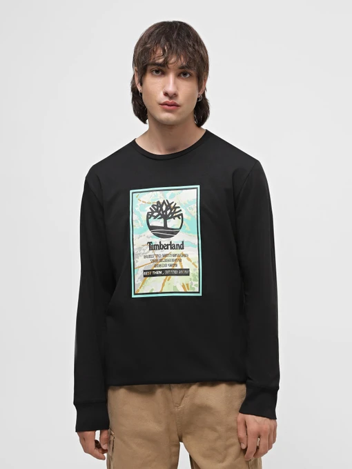 Худи и свитшоты Timberland LS Ski School Printed Stack Logo Tee модель TB0A6JK9001 Фото