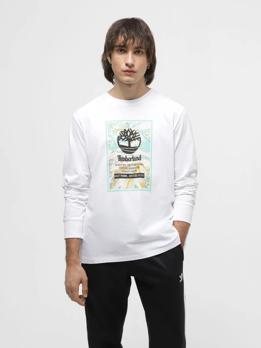 Худи и свитшоты Timberland LS Ski School Printed Stack Logo Tee модель TB0A6JK9100 Фото
