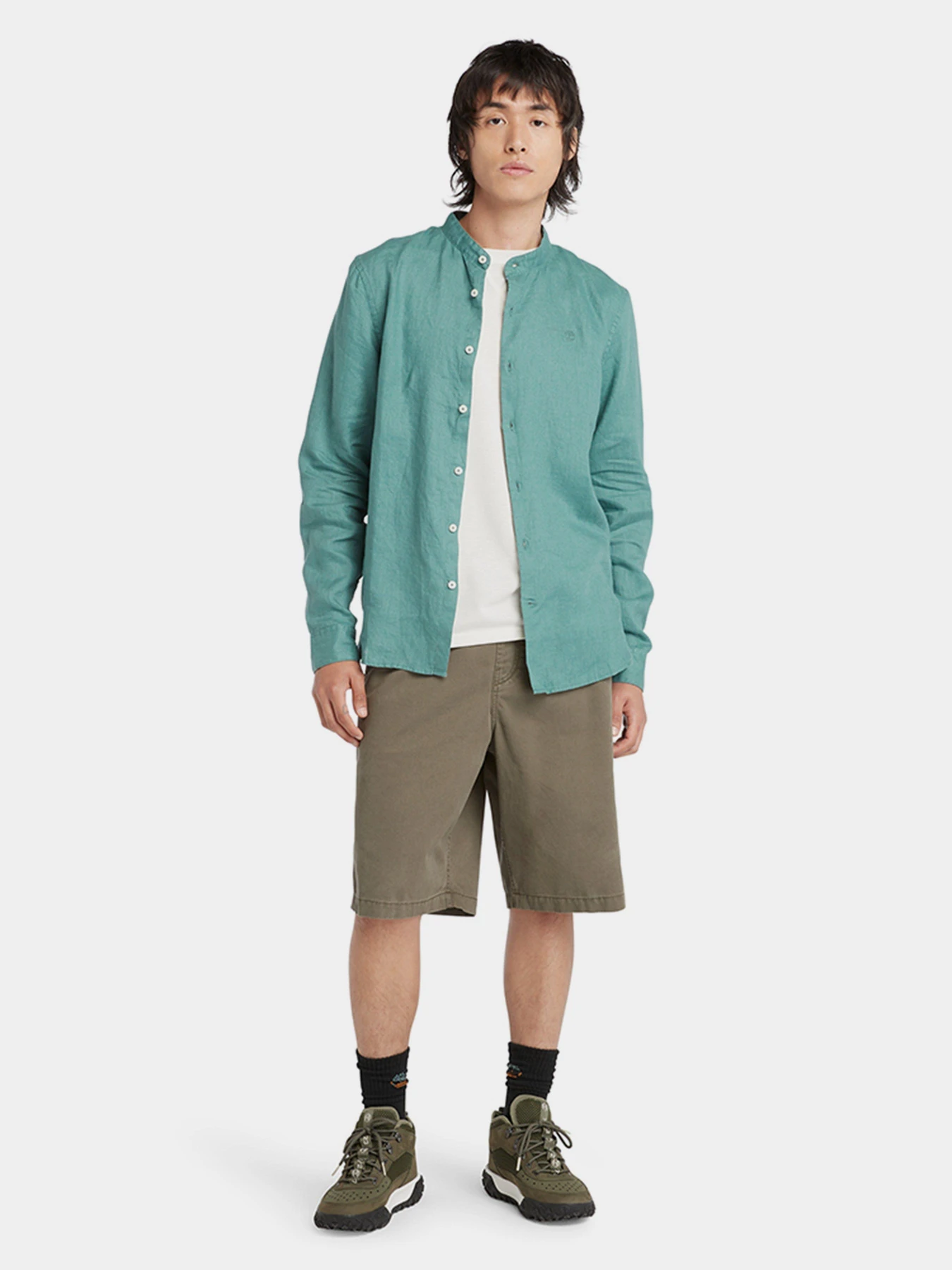 Рубашки Timberland Mill Brook Korean-collar Linen модель TB0A2DC1CL6 Рубашки Timberland Mill Brook Korean-collar Linen модель TB0A2DC1CL6 Фото