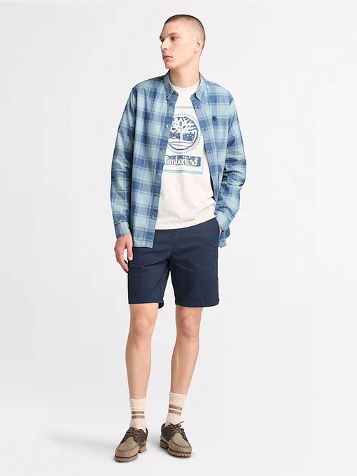 Бавовняна Чоловіча Сорочка в клітинку Timberland Poplin Check фото 3