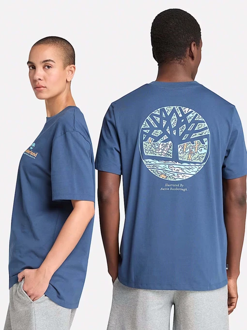 Бавовняна Чоловіча Футболка Timberland Illustrated Tree Logo Back Graphic фото 3