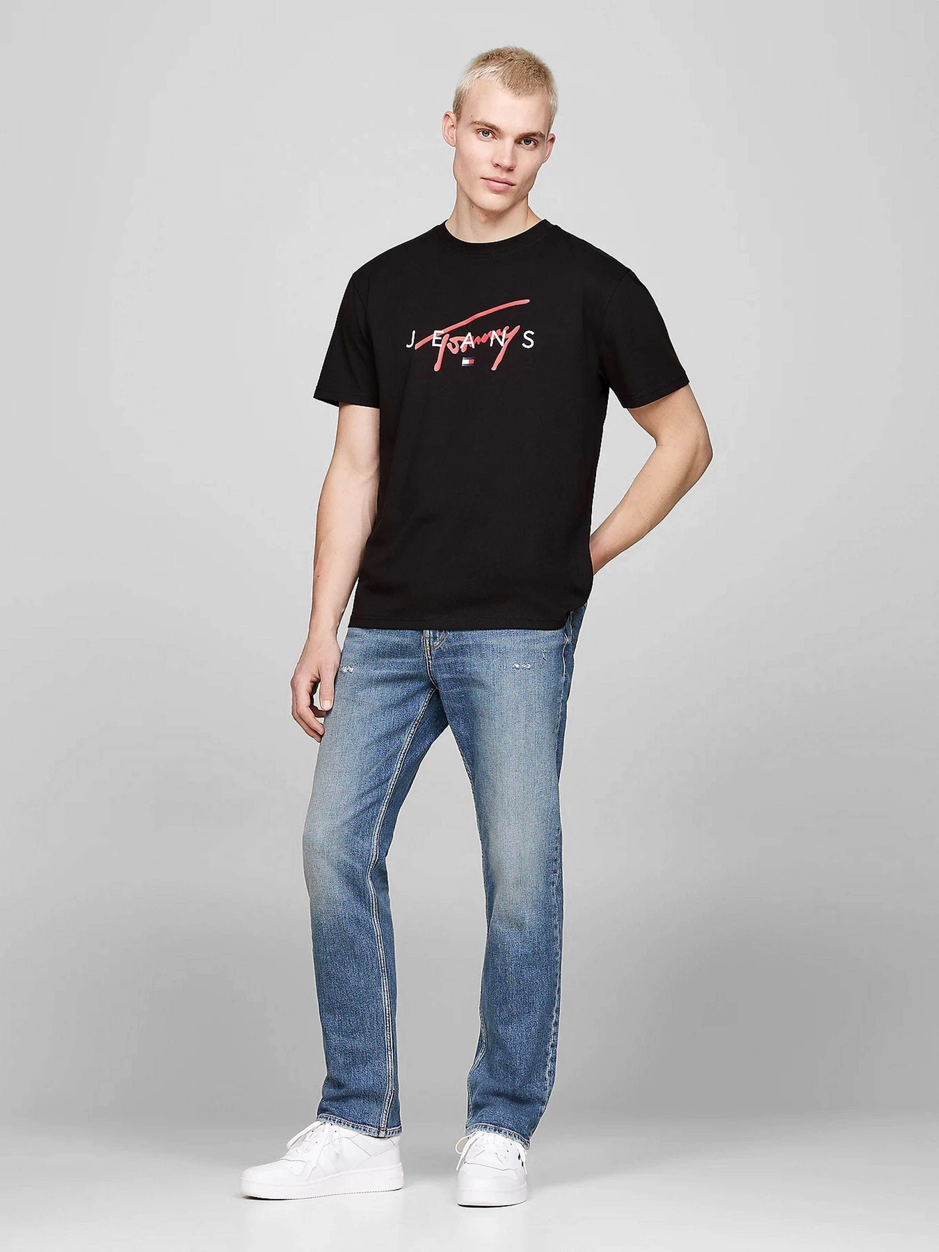 Футболки и поло Tommy Jeans модель DM0DM19683-BDS Футболки и поло Tommy Jeans модель DM0DM19683-BDS Фото