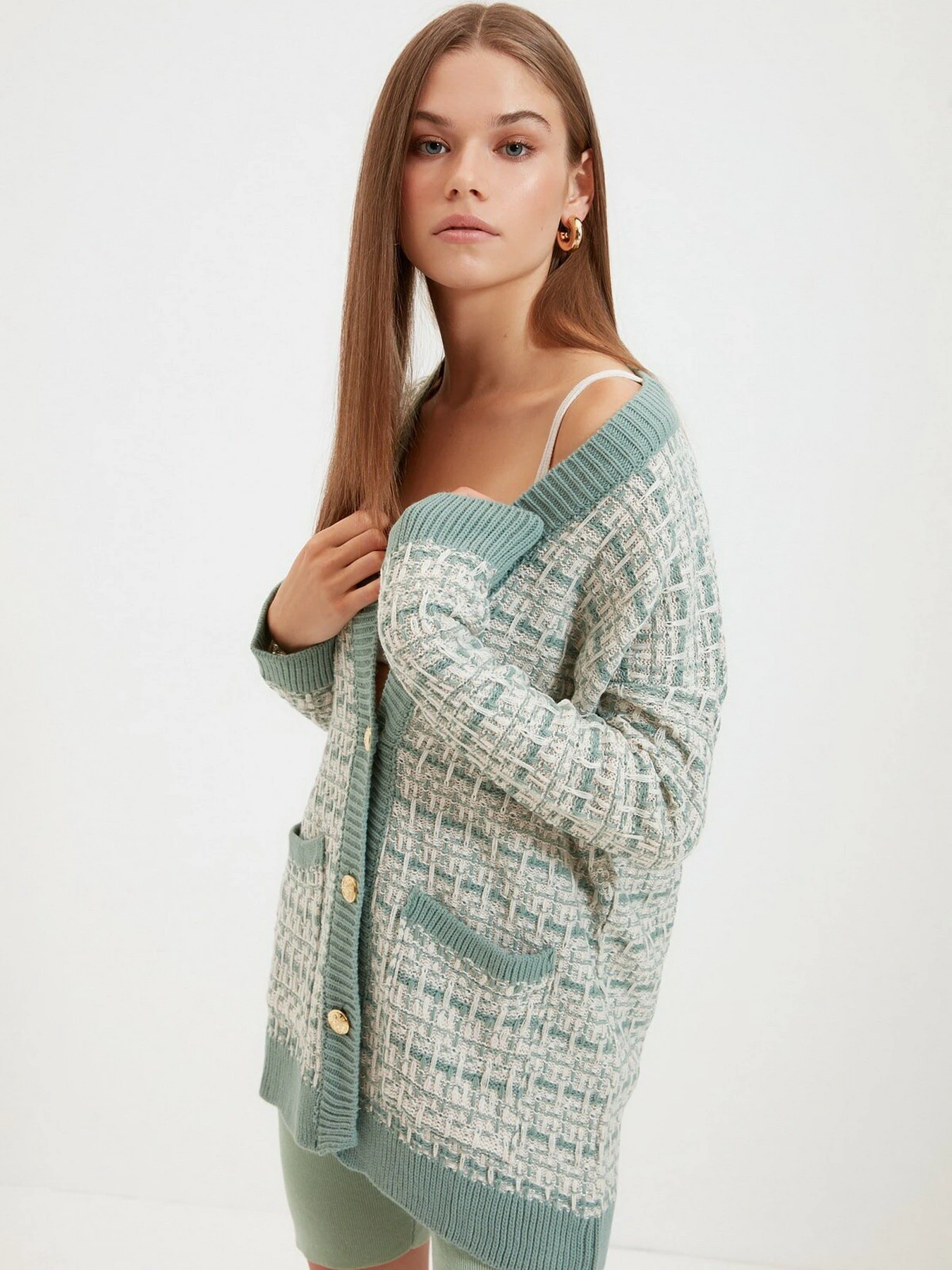 Свитры и кардиганы Trendyol модель TWOAW21HI0250/Mint Свитры и кардиганы Trendyol модель TWOAW21HI0250/Mint Фото
