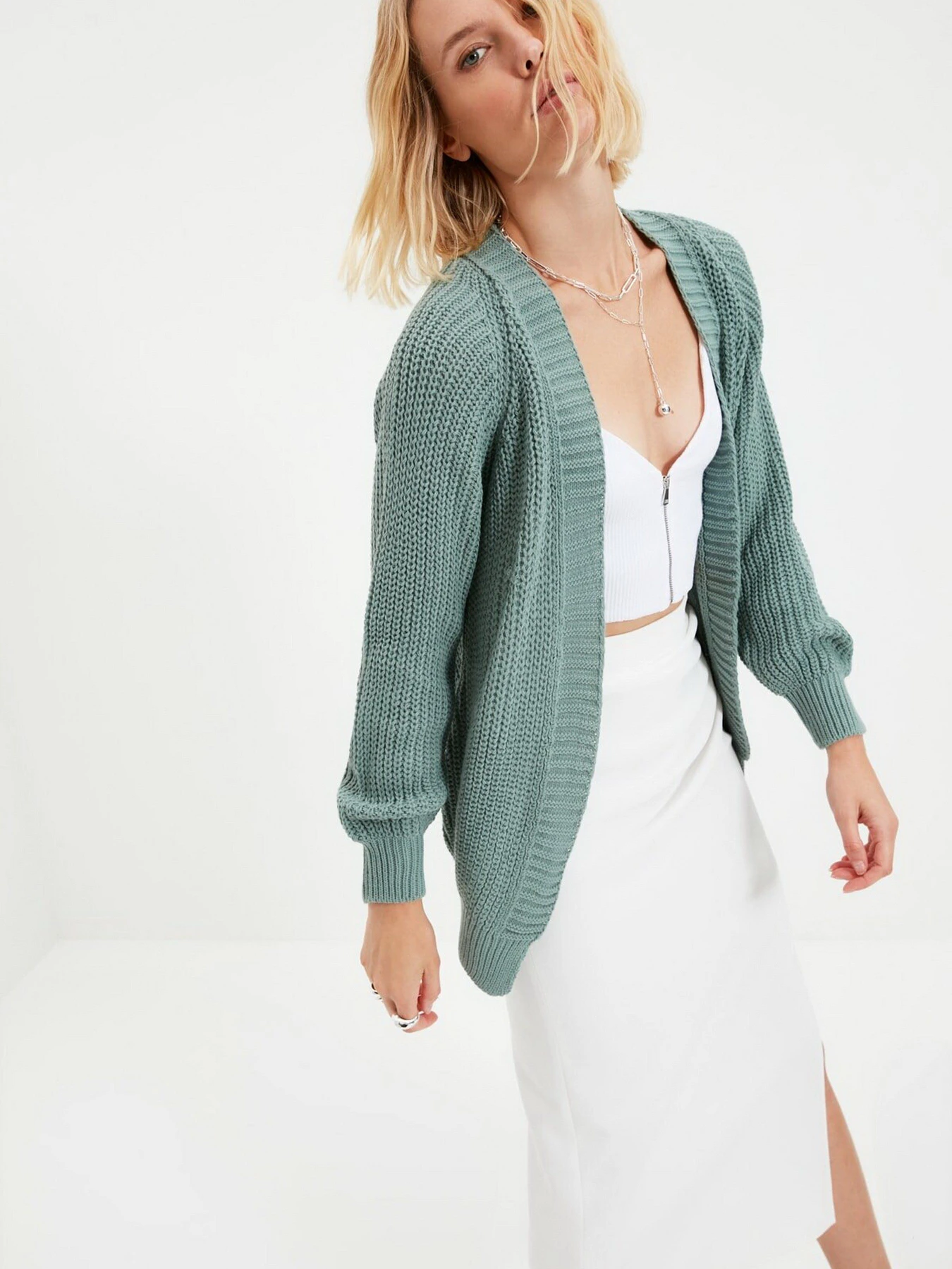 Свитры и кардиганы Trendyol модель TWOAW21HI0262/Mint Свитры и кардиганы Trendyol модель TWOAW21HI0262/Mint Фото