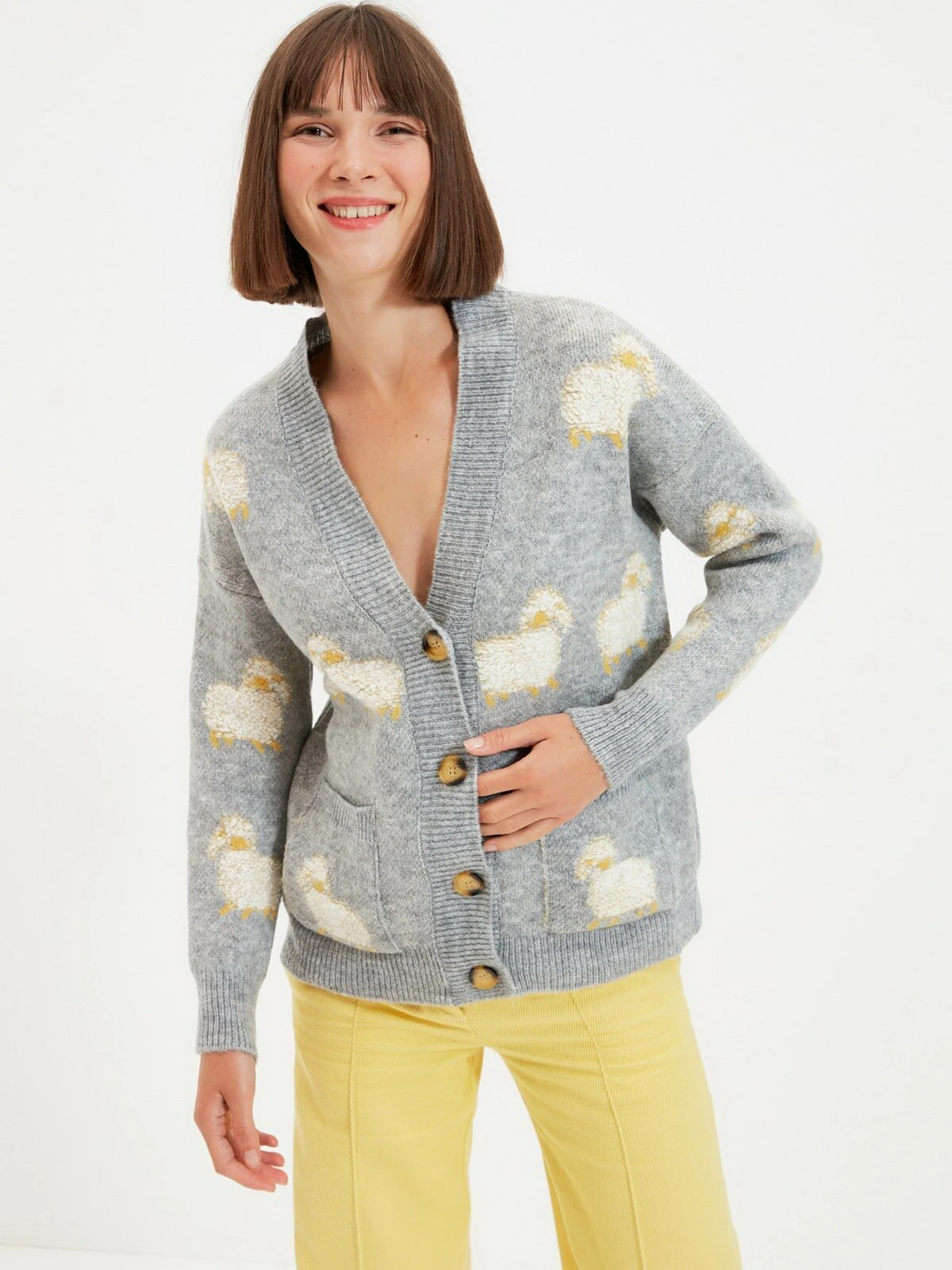 Свитры и кардиганы Trendyol модель TWOAW21HI0476/Gri Фото