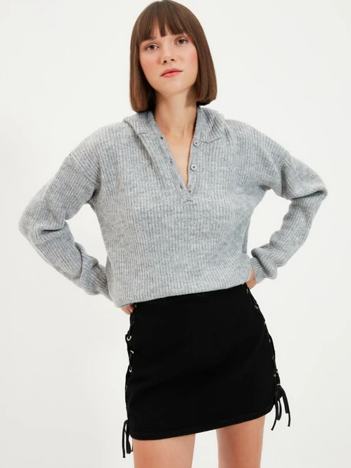Свитры и кардиганы Trendyol модель TWOAW21KZ0410/Gri Фото