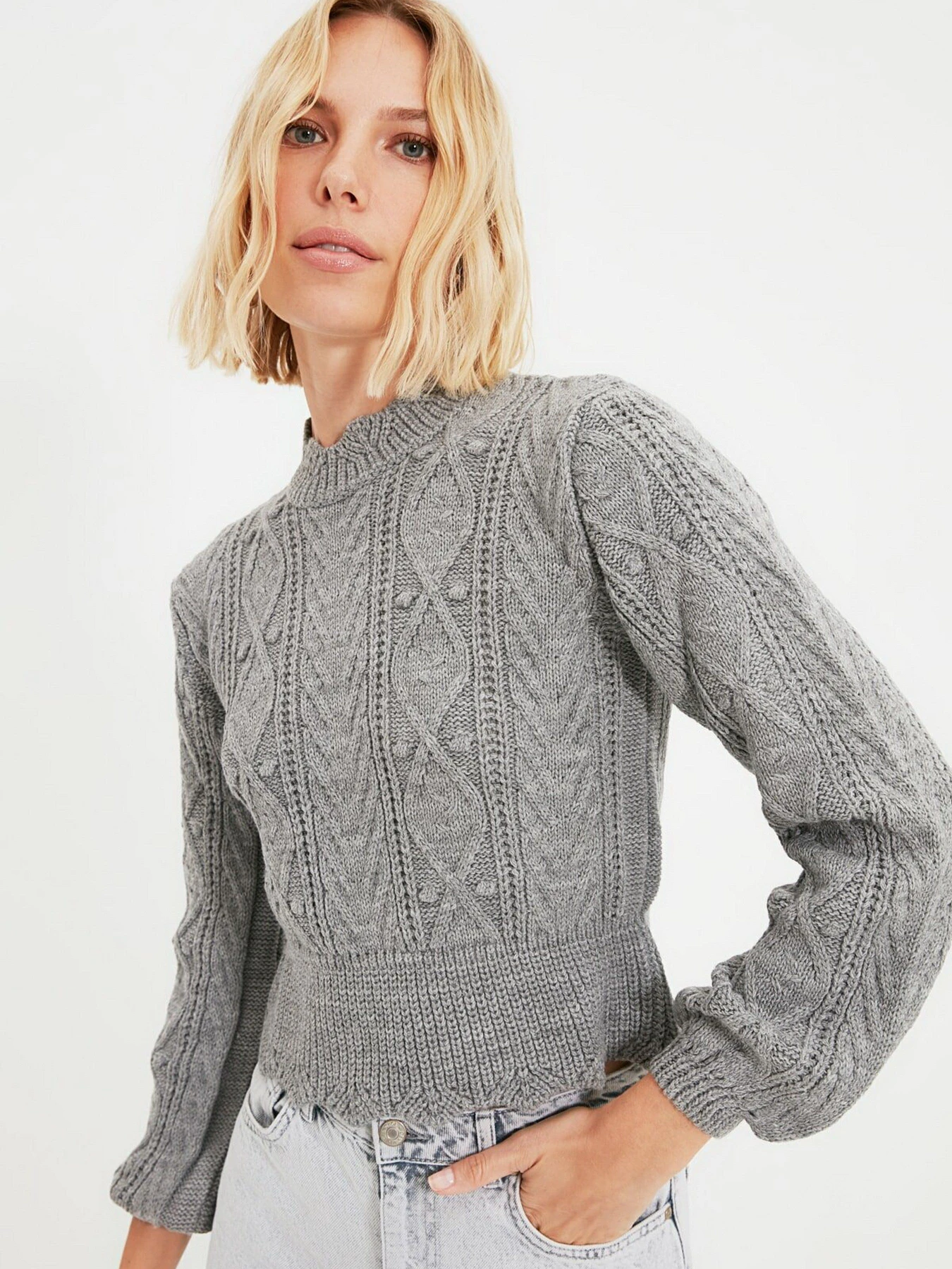 Свитры и кардиганы Trendyol модель TWOAW21KZ0438/Gri Фото