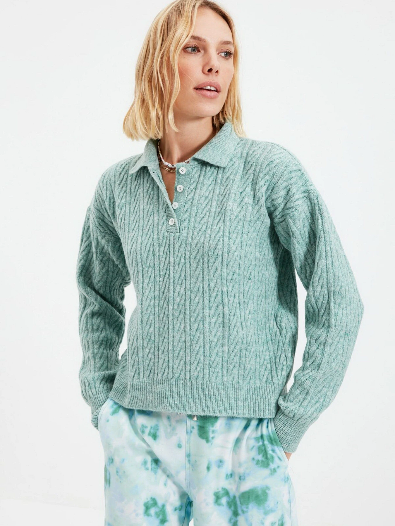 Свитры и кардиганы Trendyol модель TWOAW21KZ2635/Mint Фото