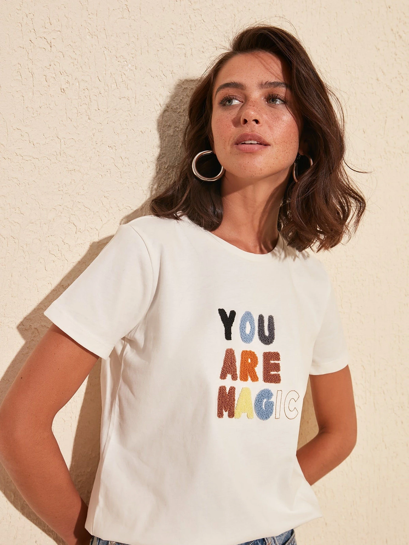 Футболки і поло Trendyol модель TWOSS20TS0498/Krem Футболки і поло Trendyol модель TWOSS20TS0498/Krem Фото