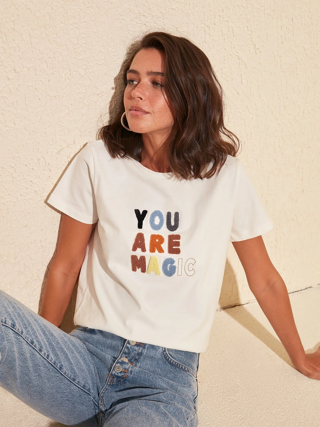 Футболки і поло Trendyol модель TWOSS20TS0498/Krem Футболки і поло Trendyol модель TWOSS20TS0498/Krem Фото