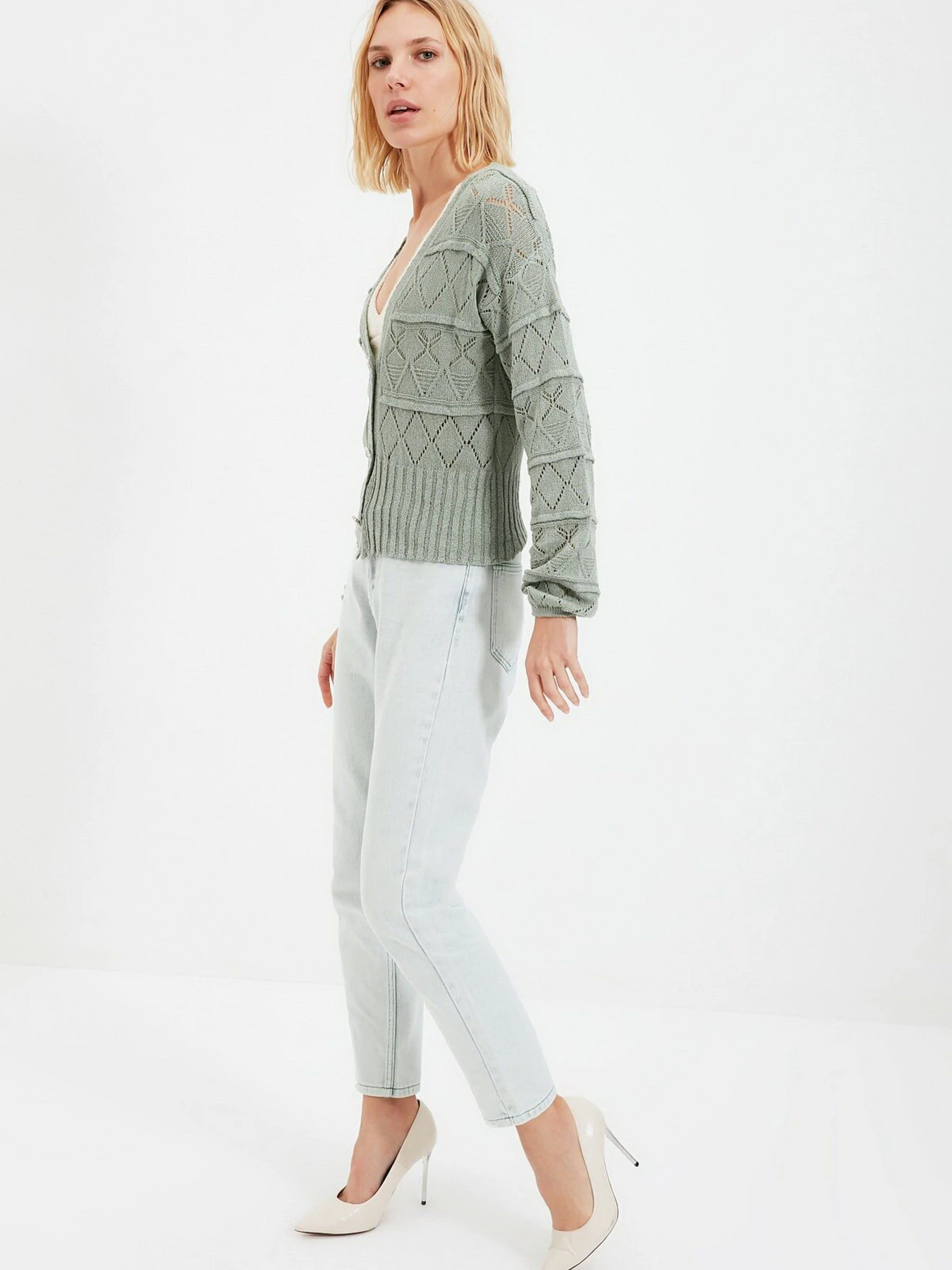 Свитры и кардиганы Trendyol модель TWOAW22HI0011/Mint Свитры и кардиганы Trendyol модель TWOAW22HI0011/Mint Фото
