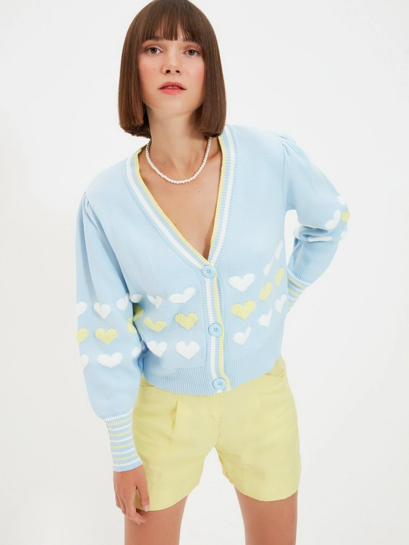 Свитры и кардиганы Trendyol модель TWOAW22HI0021/Acik Mavi Свитры и кардиганы Trendyol модель TWOAW22HI0021/Acik Mavi Фото