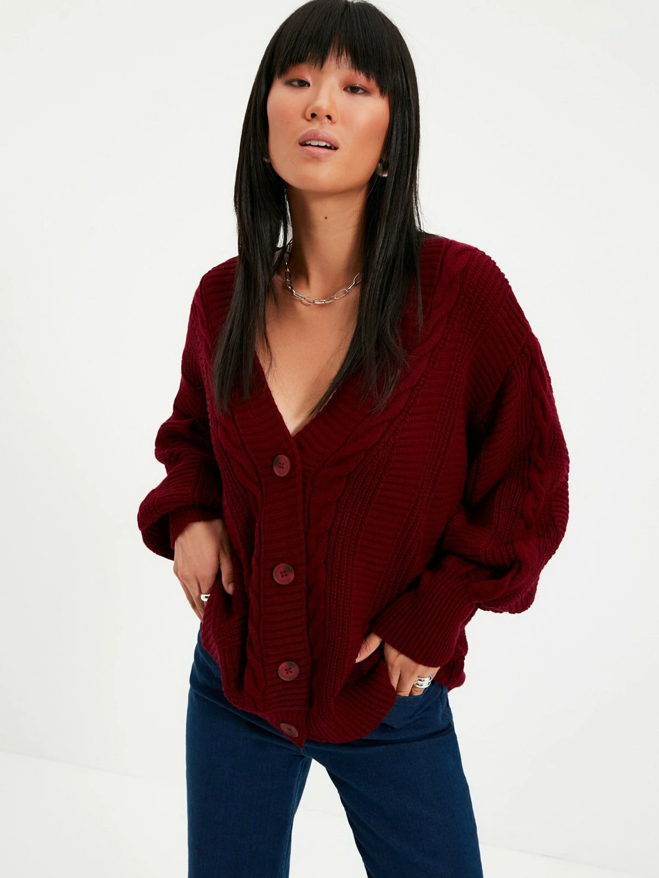Свитры и кардиганы Trendyol модель TWOAW22HI0176/Bordo Фото