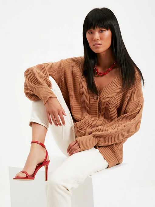 Свитры и кардиганы Trendyol модель TWOAW22HI0176/Camel Фото