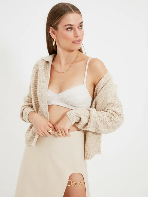 Свитры и кардиганы Trendyol модель TWOAW22HI0223/Ekru Фото