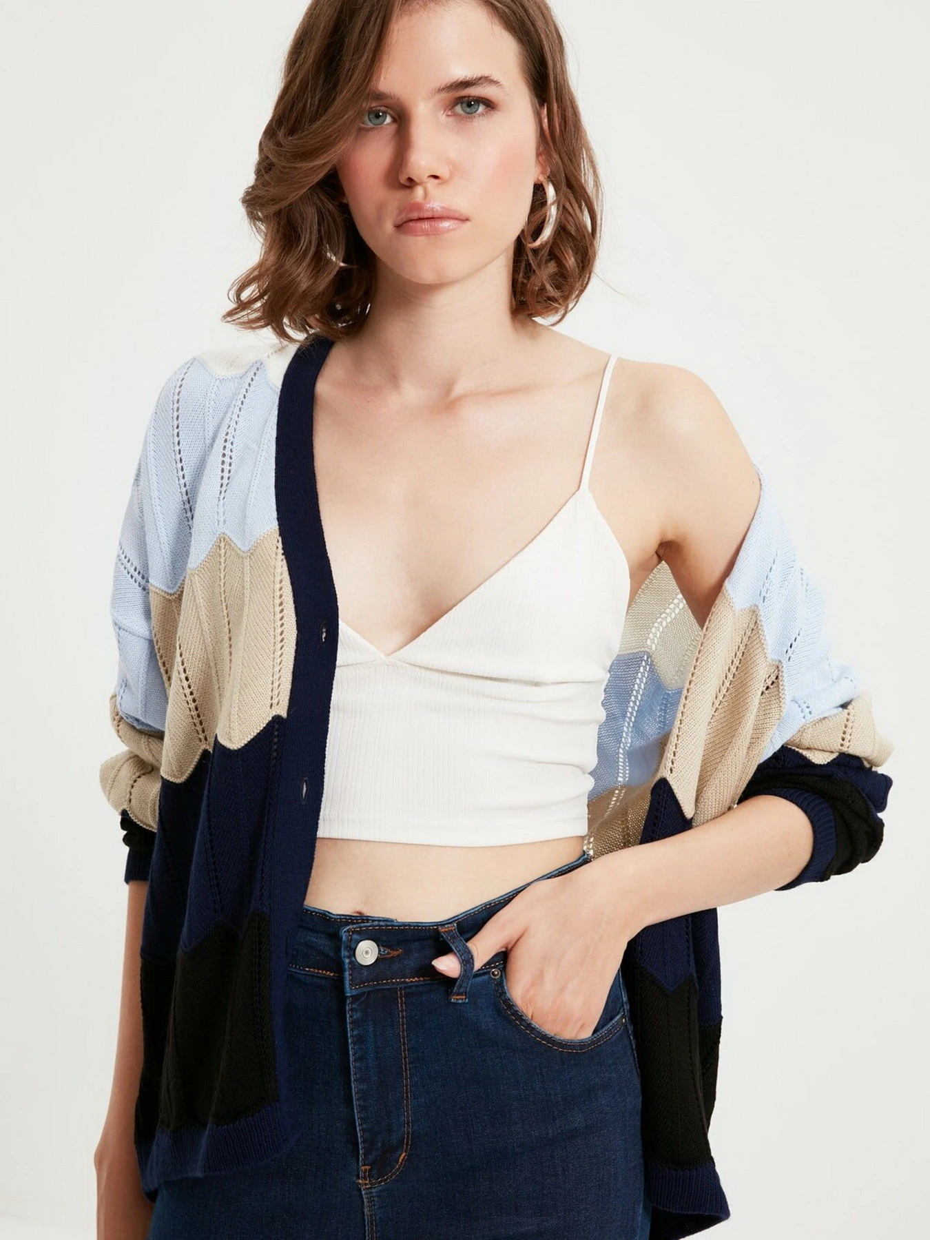 Свитры и кардиганы Trendyol модель TWOAW22HI0230/Mavi Свитры и кардиганы Trendyol модель TWOAW22HI0230/Mavi Фото