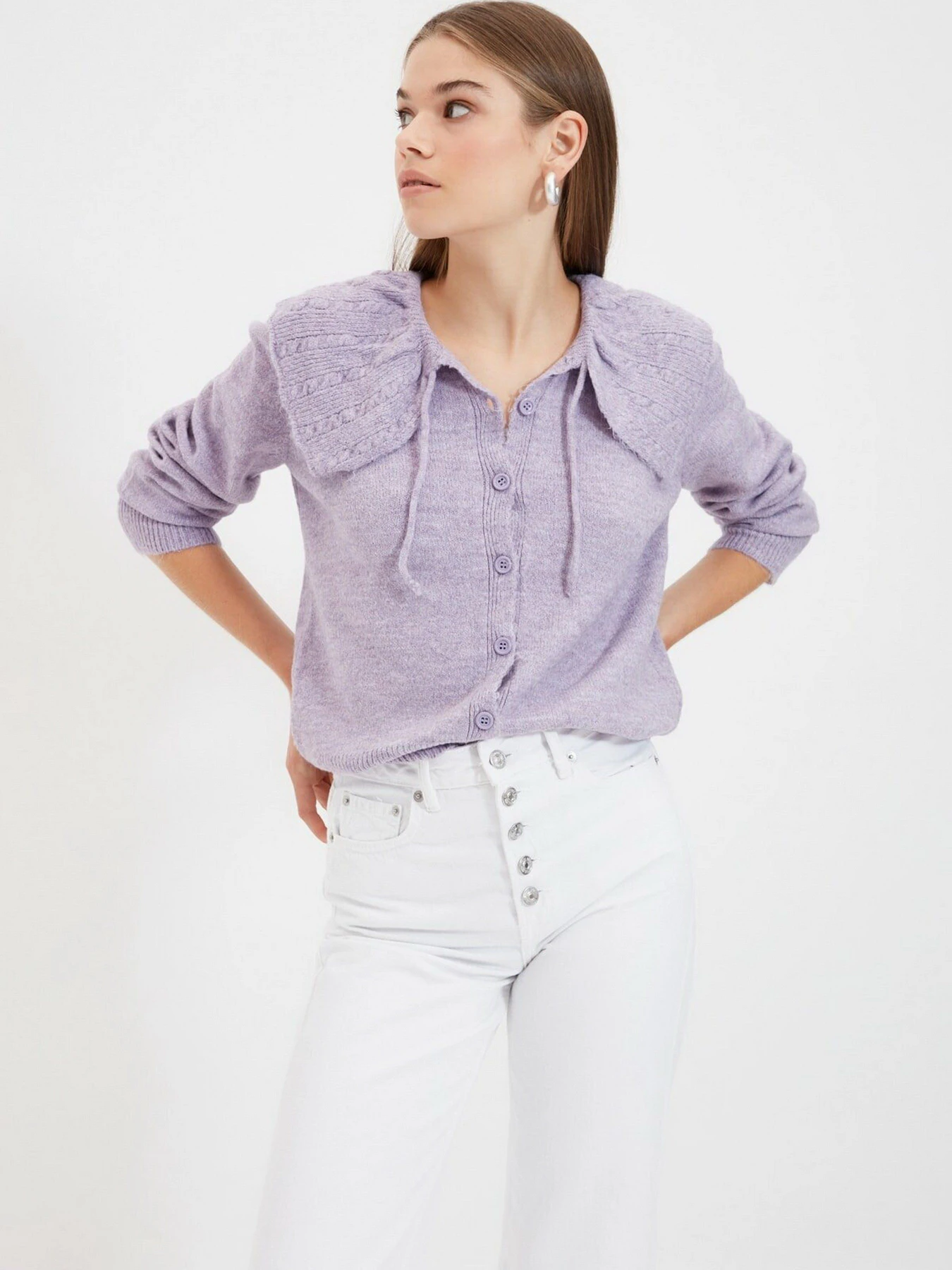 Свитры и кардиганы Trendyol модель TWOAW22HI0261/Lila Свитры и кардиганы Trendyol модель TWOAW22HI0261/Lila Фото