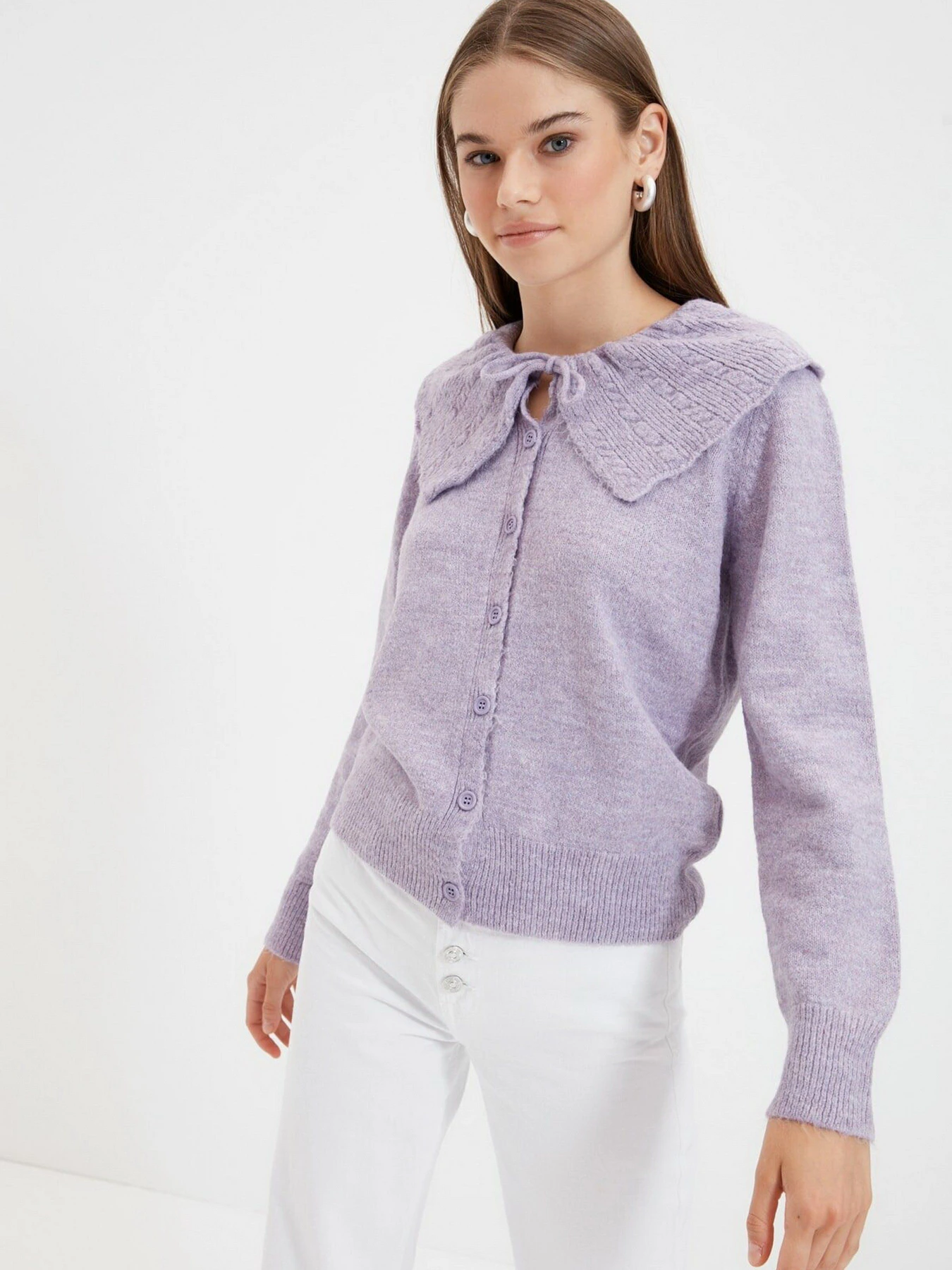 Свитры и кардиганы Trendyol модель TWOAW22HI0261/Lila Свитры и кардиганы Trendyol модель TWOAW22HI0261/Lila Фото