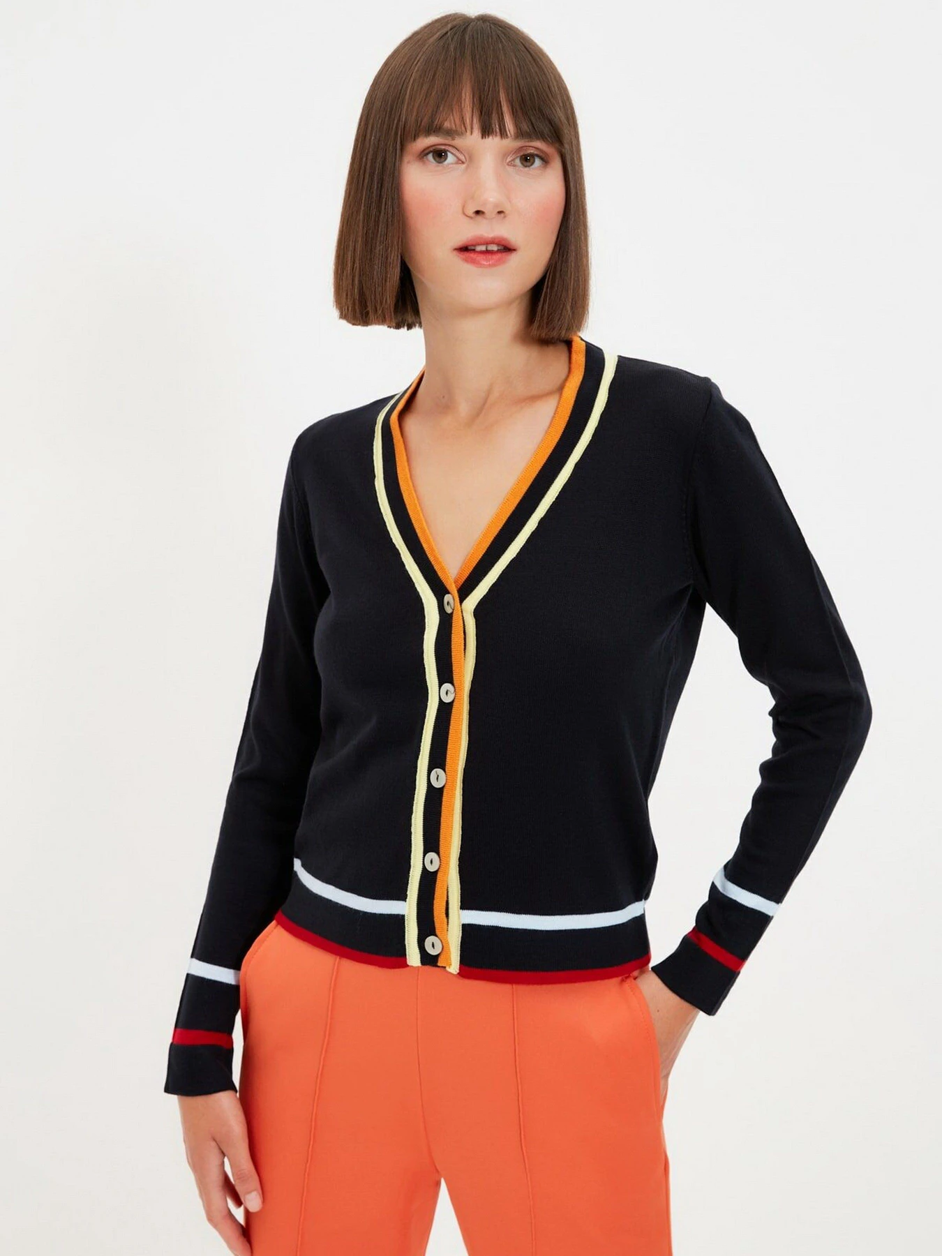 Свитры и кардиганы Trendyol модель TWOAW22HI0276/Lacivert Свитры и кардиганы Trendyol модель TWOAW22HI0276/Lacivert Фото