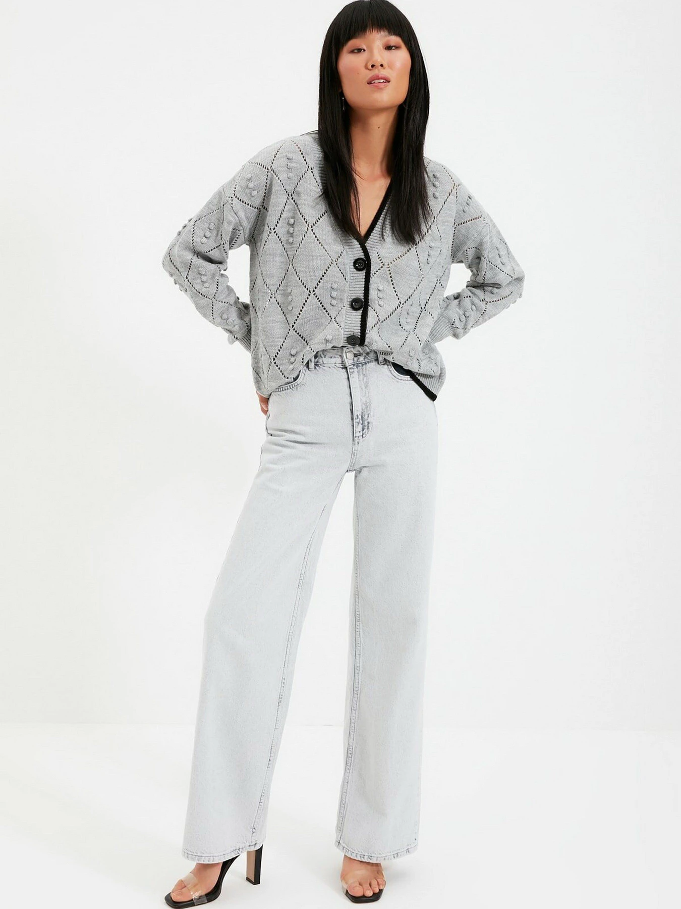 Свитры и кардиганы Trendyol модель TWOAW22HI0290/Gri Свитры и кардиганы Trendyol модель TWOAW22HI0290/Gri Фото