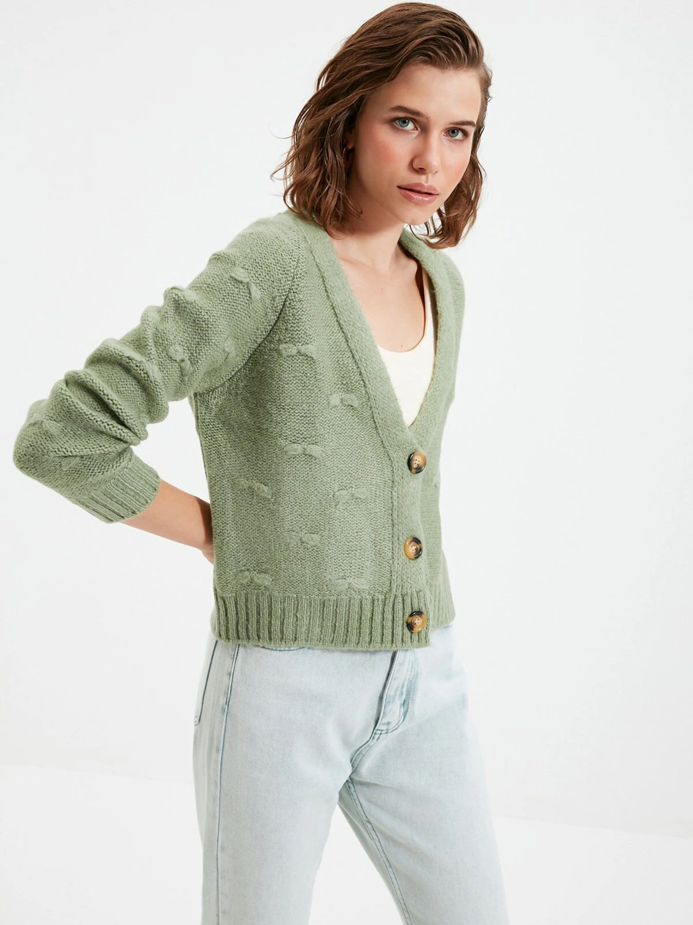 Свитры и кардиганы Trendyol модель TWOAW22HI0543/Mint Фото