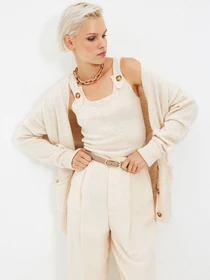 Свитры и кардиганы Trendyol модель TWOAW22HI0001/Bej Фото