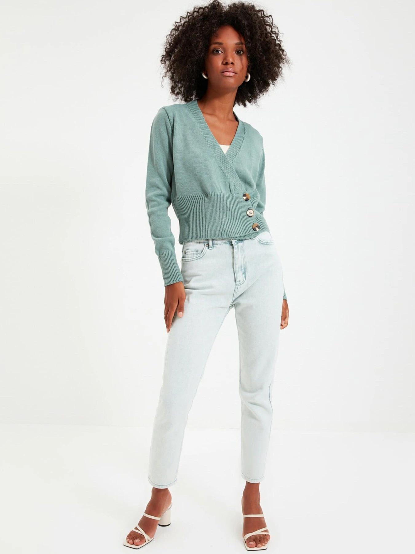 Свитры и кардиганы Trendyol модель TWOAW22HI0614/Mint Свитры и кардиганы Trendyol модель TWOAW22HI0614/Mint Фото