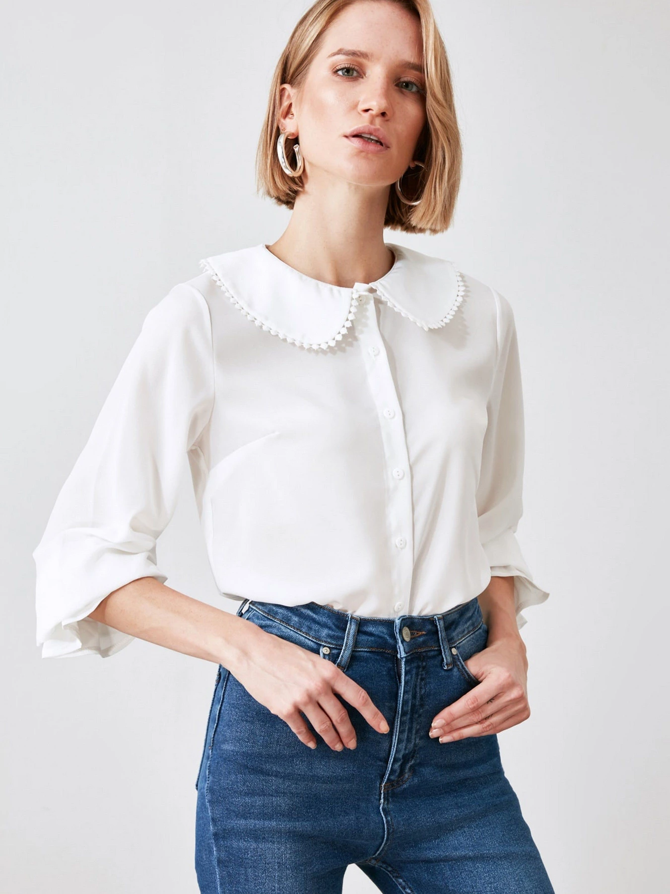Рубашки Trendyol модель TWOAW21GO0717/Beyaz Фото