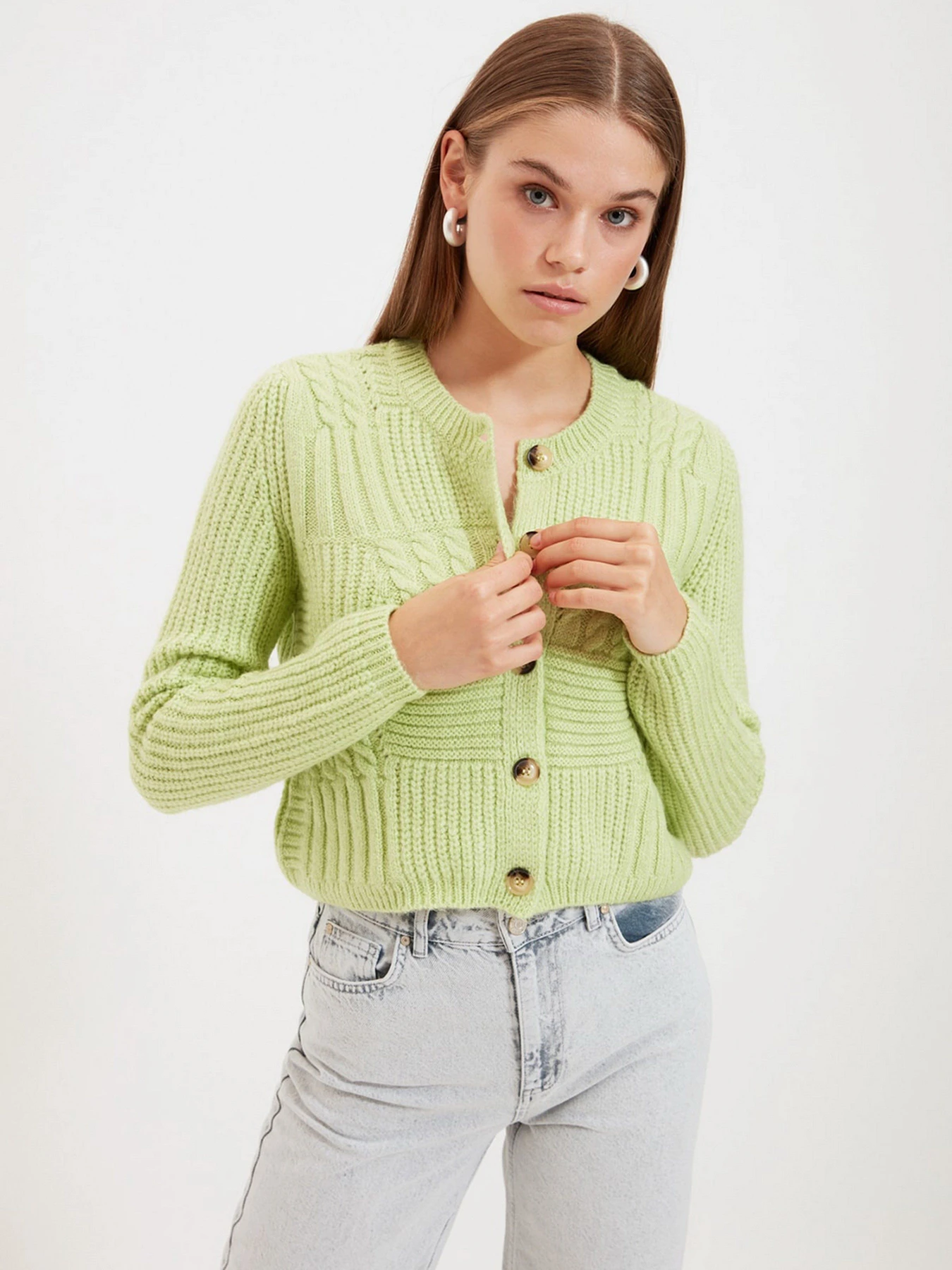 Свитры и кардиганы Trendyol модель TWOAW22HI0006/Yesil Свитры и кардиганы Trendyol модель TWOAW22HI0006/Yesil Фото