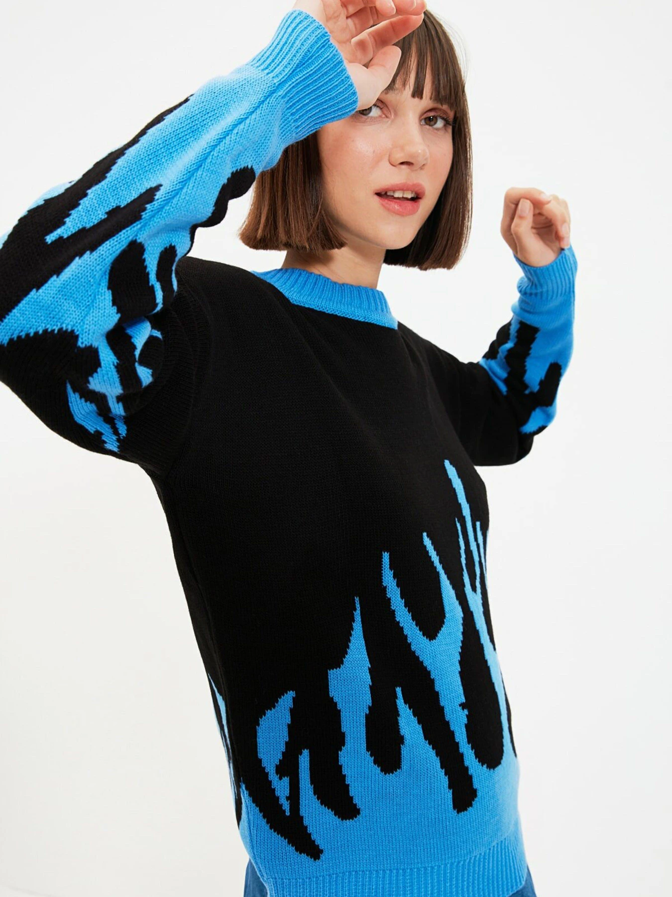 Свитры и кардиганы Trendyol модель TWOAW22KZ0061/Siyah Свитры и кардиганы Trendyol модель TWOAW22KZ0061/Siyah Фото