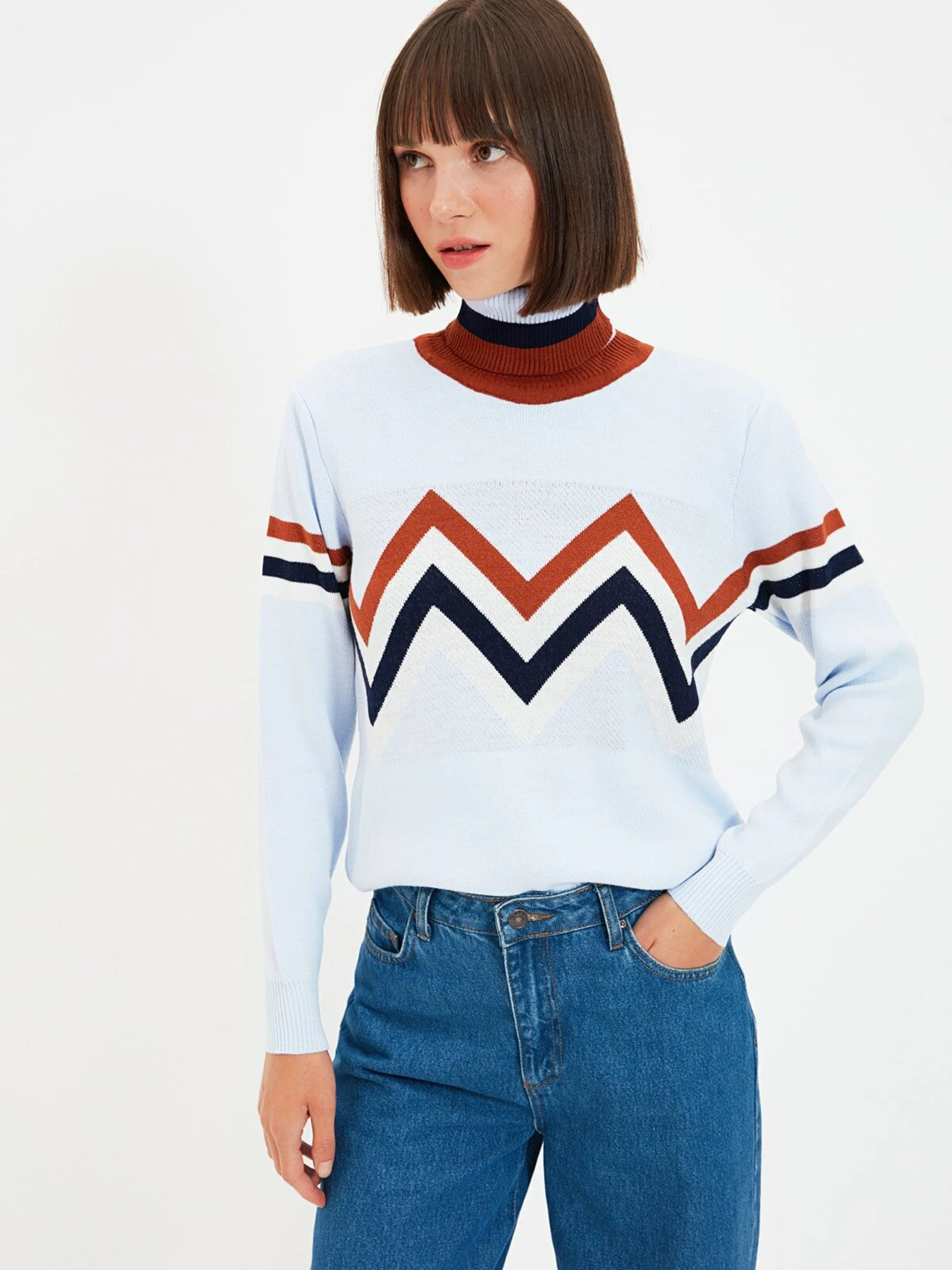 Свитры и кардиганы Trendyol модель TWOAW22KZ0200/Acik Mavi Свитры и кардиганы Trendyol модель TWOAW22KZ0200/Acik Mavi Фото