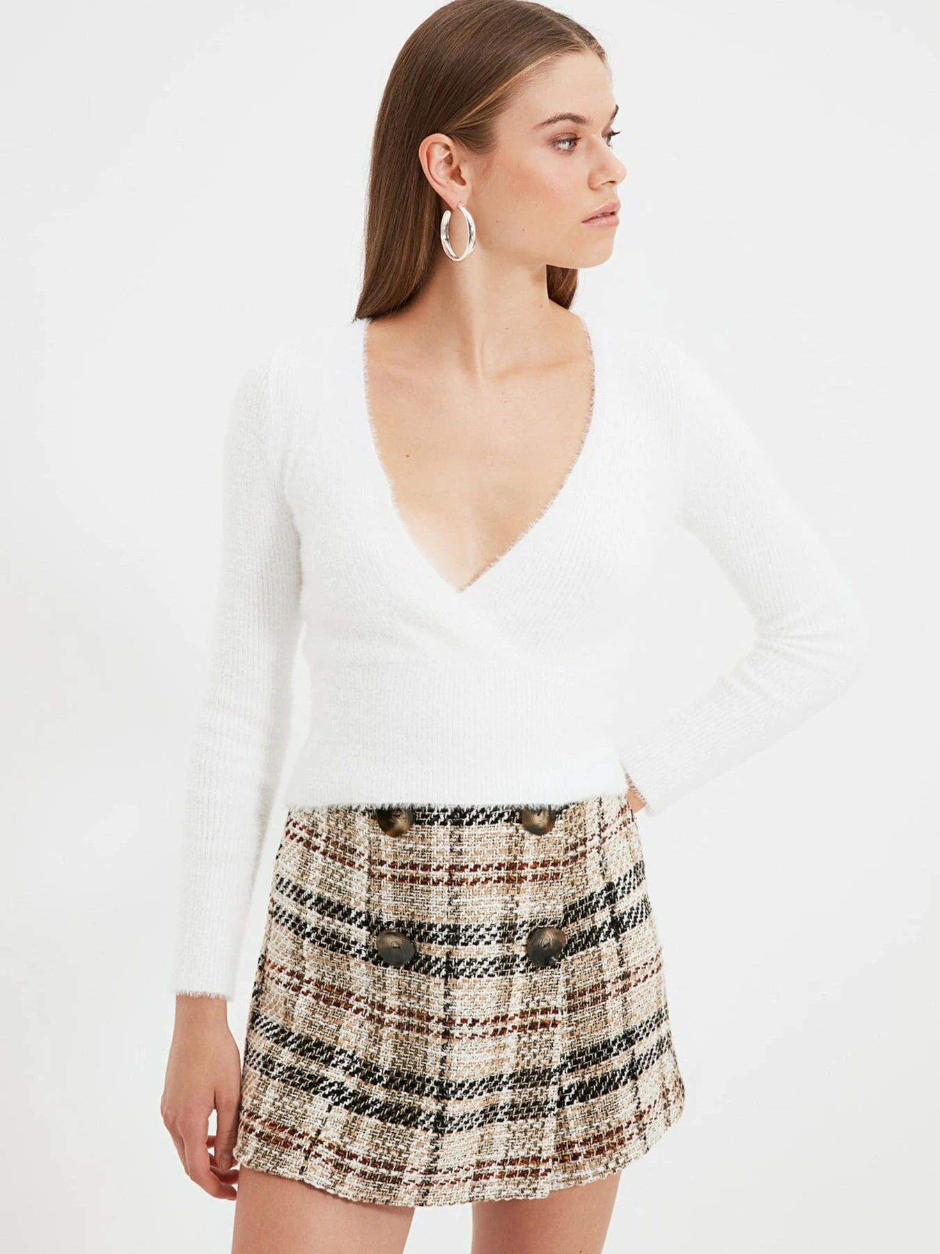 Свитры и кардиганы Trendyol модель TWOAW22KZ0231/Ekru Свитры и кардиганы Trendyol модель TWOAW22KZ0231/Ekru Фото