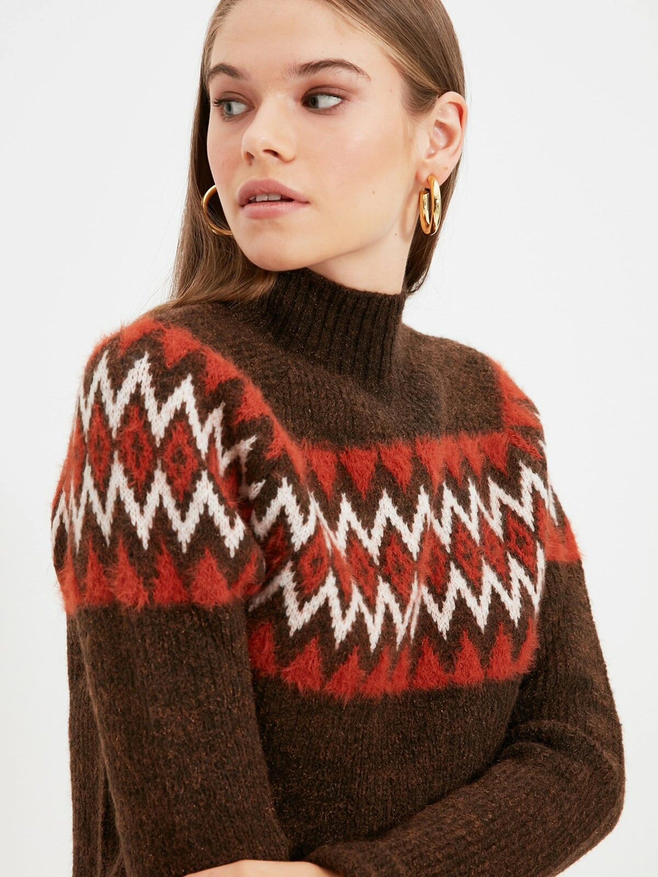Свитры и кардиганы Trendyol модель TWOAW22KZ0248/Koyu Kahverengi Свитры и кардиганы Trendyol модель TWOAW22KZ0248/Koyu Kahverengi Фото