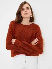 Свитры и кардиганы Trendyol модель TWOAW22KZ0256/Kahverengi Фото
