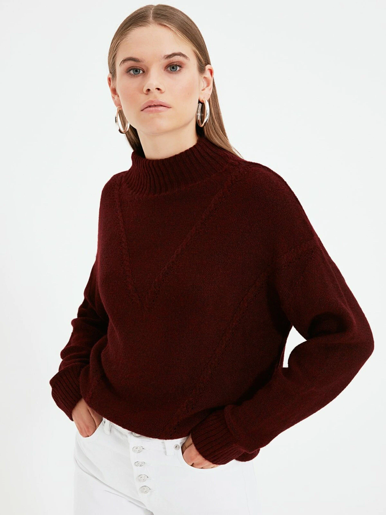 Свитры и кардиганы Trendyol модель TWOAW22KZ0260/Bordo Свитры и кардиганы Trendyol модель TWOAW22KZ0260/Bordo Фото