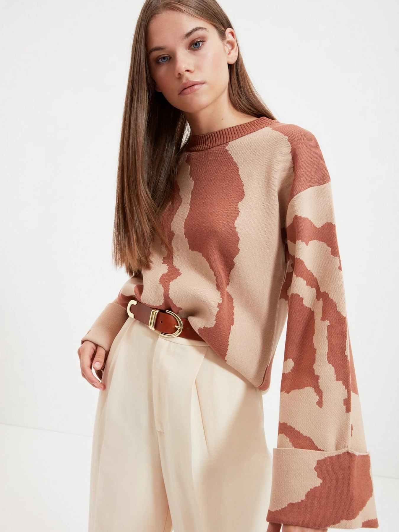Свитры и кардиганы Trendyol модель TWOAW22KZ0229/Camel Свитры и кардиганы Trendyol модель TWOAW22KZ0229/Camel Фото