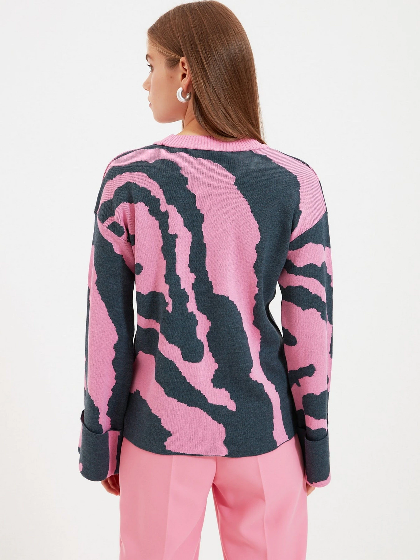 Свитры и кардиганы Trendyol модель TWOAW22KZ0229/Pembe Свитры и кардиганы Trendyol модель TWOAW22KZ0229/Pembe Фото