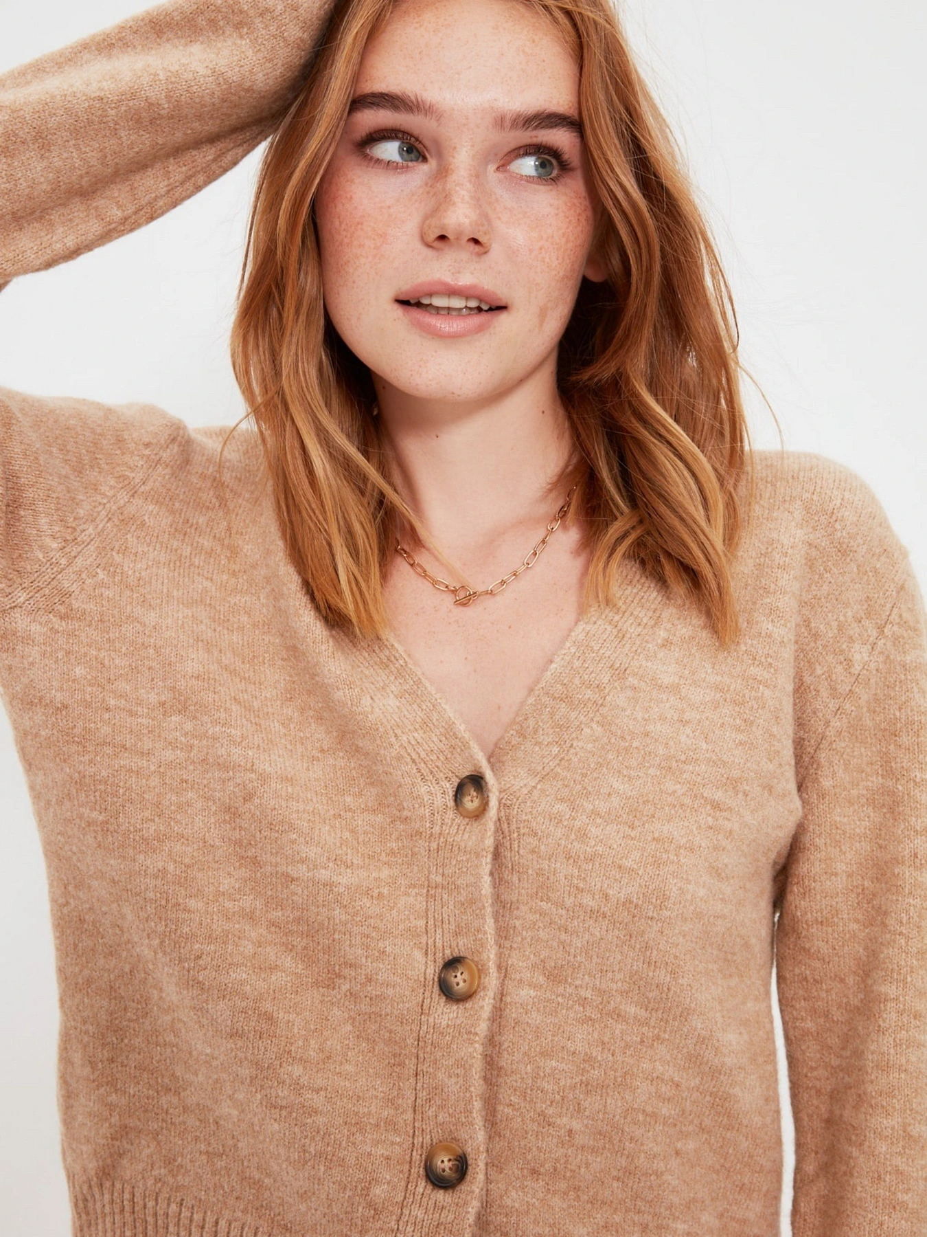 Светри та кардигани Trendyol модель TWOAW22KZ0779/Camel Светри та кардигани Trendyol модель TWOAW22KZ0779/Camel Фото