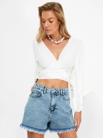 Шорты Trendyol модель TBESS21SR0670/Indigo Фото