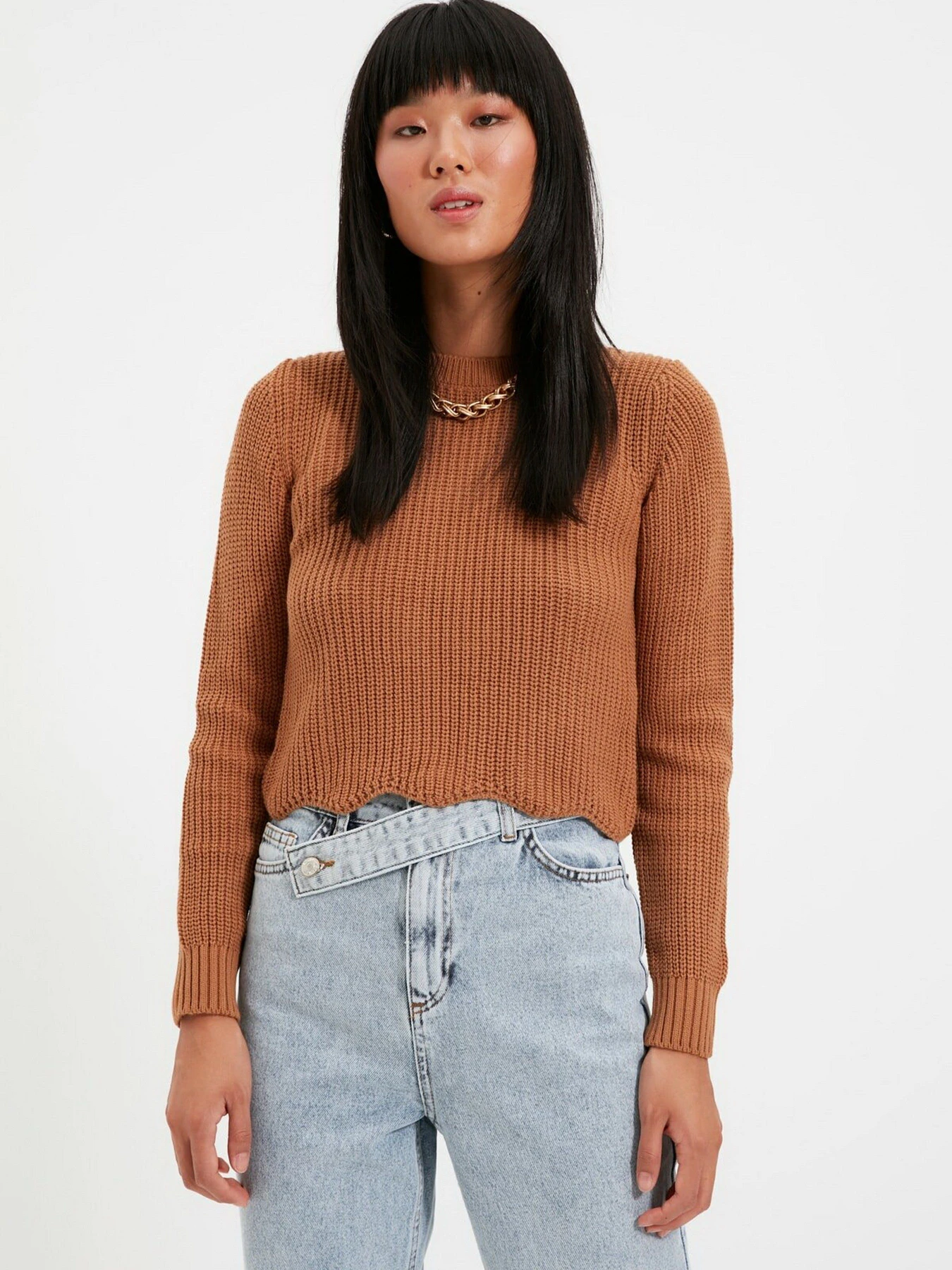 Свитры и кардиганы Trendyol модель TWOAW22KZ0882/Camel Фото