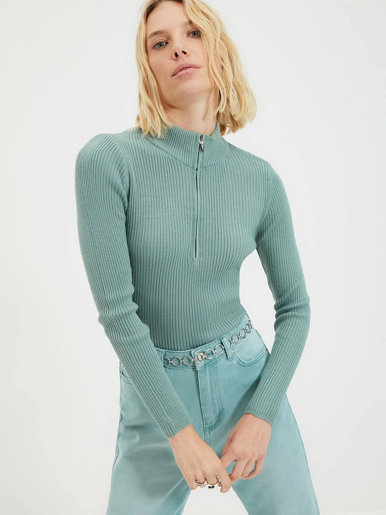 Свитры и кардиганы Trendyol модель TWOAW22KZ0974/Mint Фото