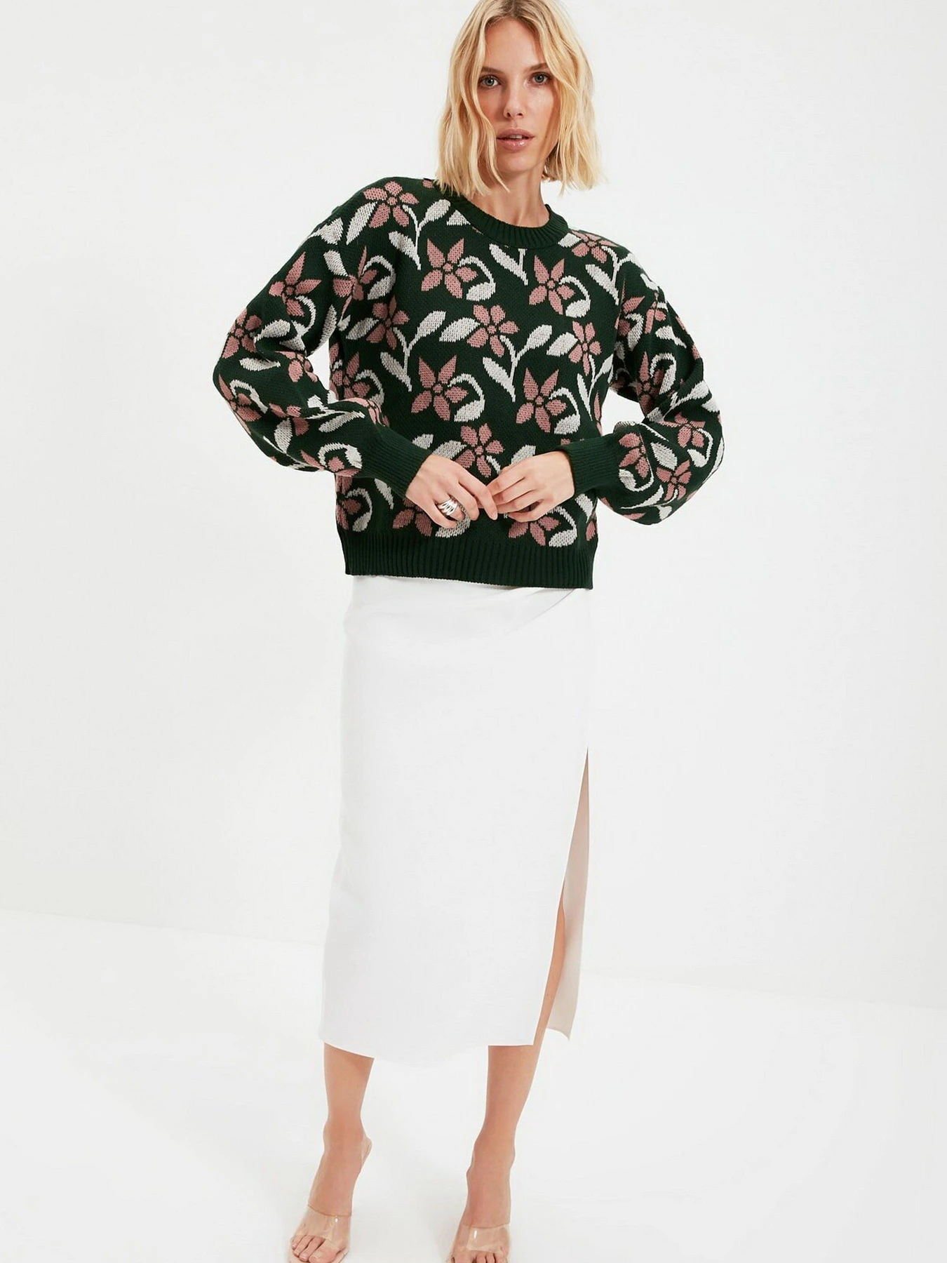 Свитры и кардиганы Trendyol модель TWOAW22KZ1012/Zumrut Yesili Свитры и кардиганы Trendyol модель TWOAW22KZ1012/Zumrut Yesili Фото