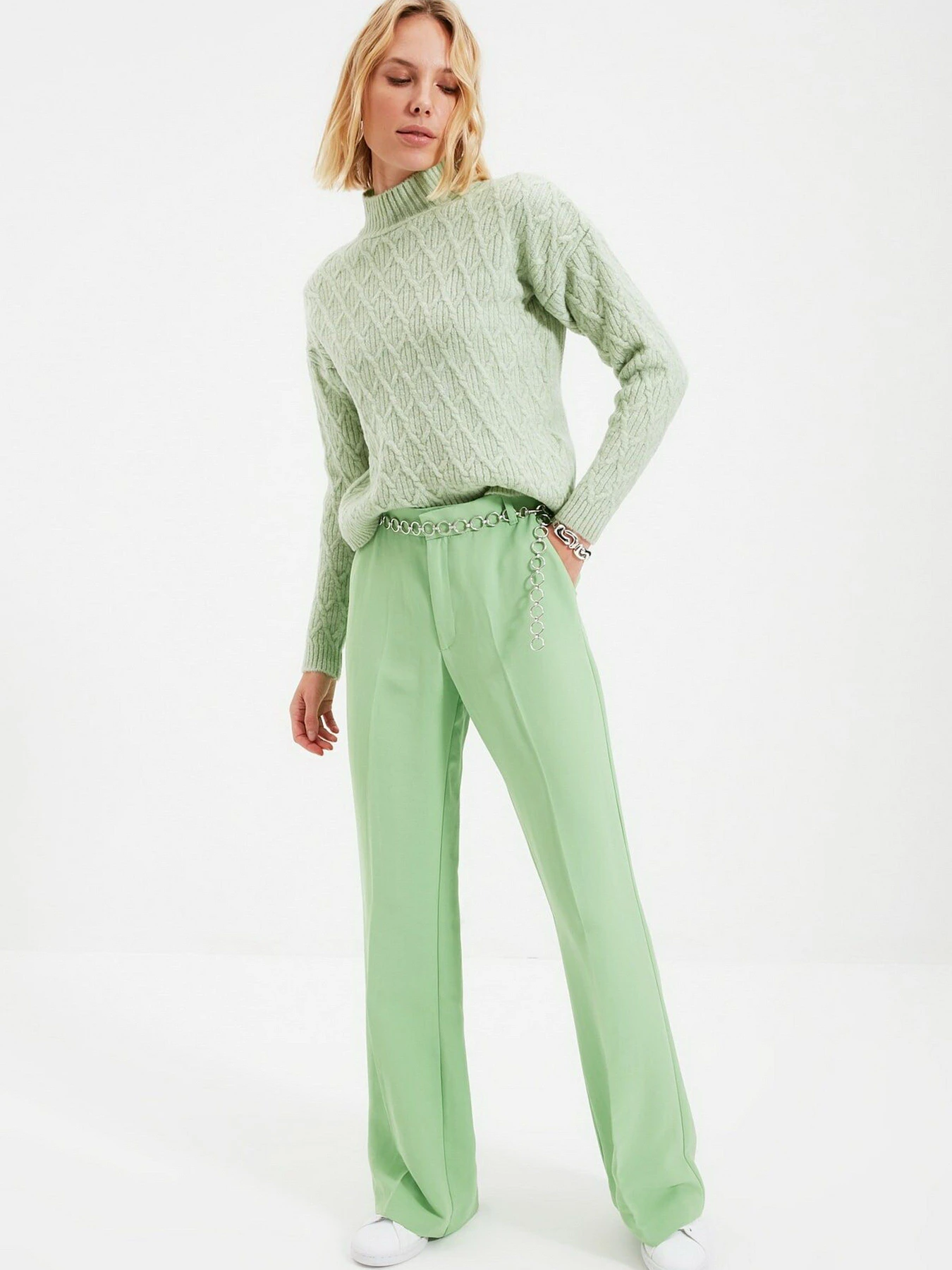 Свитры и кардиганы Trendyol модель TWOAW22KZ1554/Mint Фото