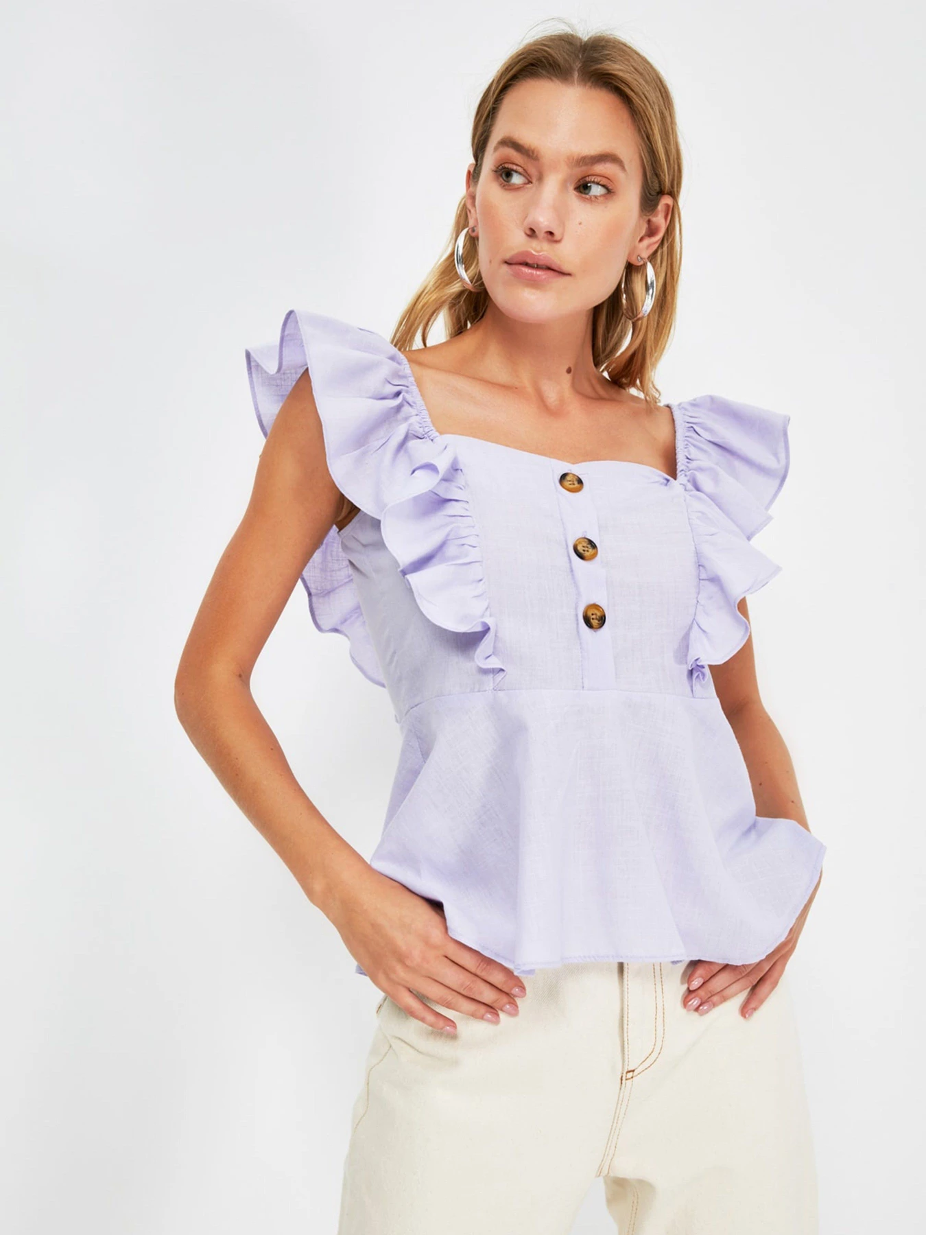 Рубашки Trendyol модель TWOSS20BZ1268/Lila Фото
