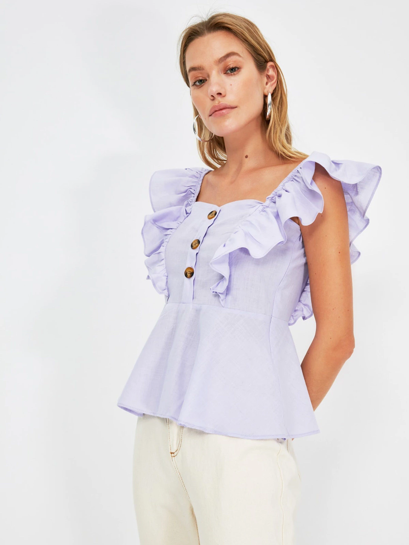 Рубашки Trendyol модель TWOSS20BZ1268/Lila Фото