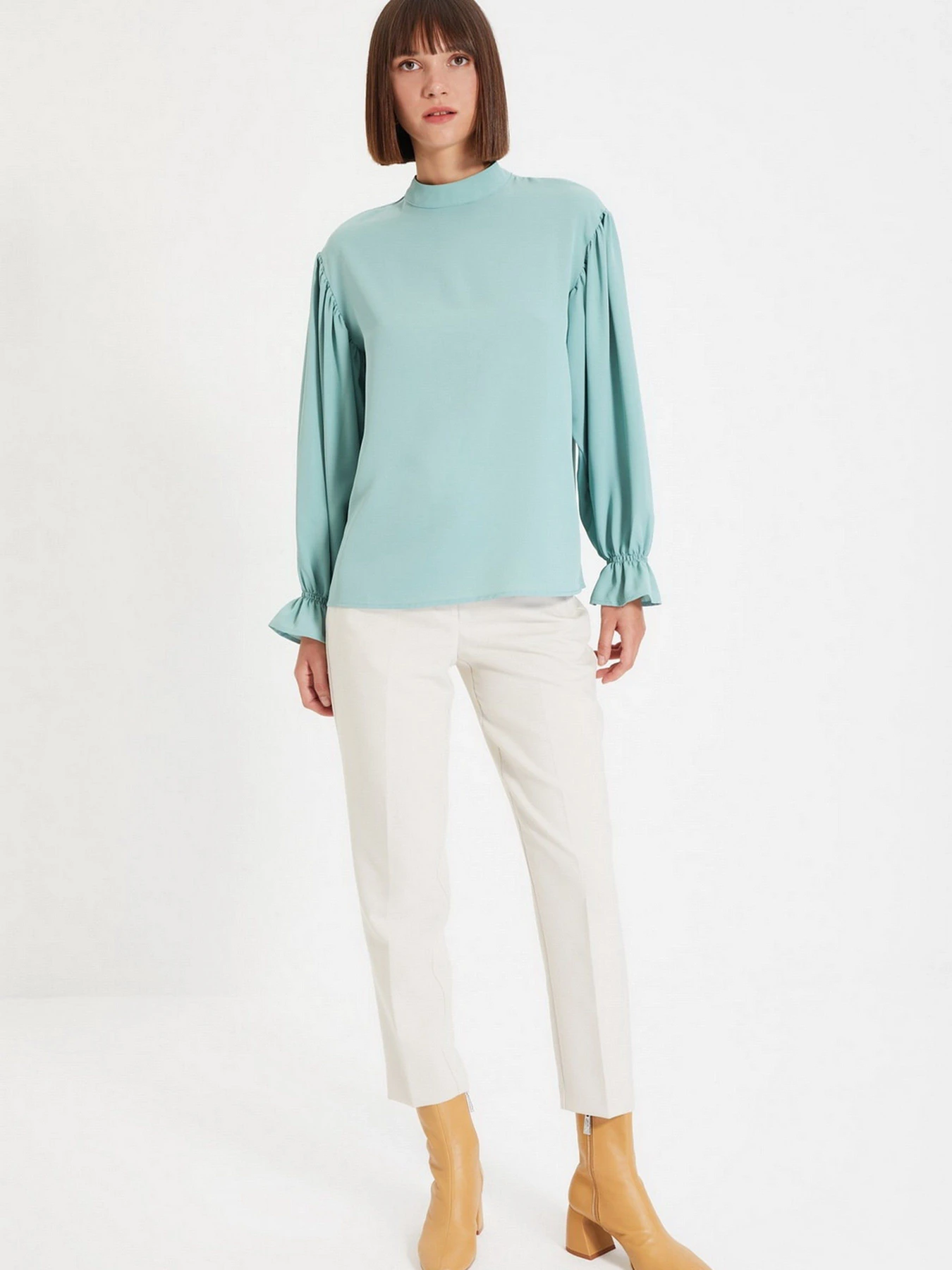 Рубашки Trendyol модель TWOAW22BZ0339/Mint Рубашки Trendyol модель TWOAW22BZ0339/Mint Фото