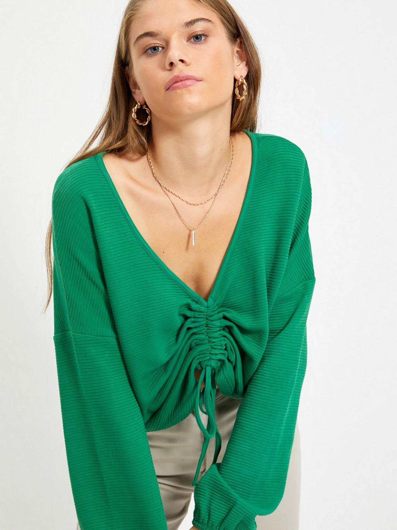 Рубашки Trendyol модель TWOAW22BZ0463/Yesil Рубашки Trendyol модель TWOAW22BZ0463/Yesil Фото