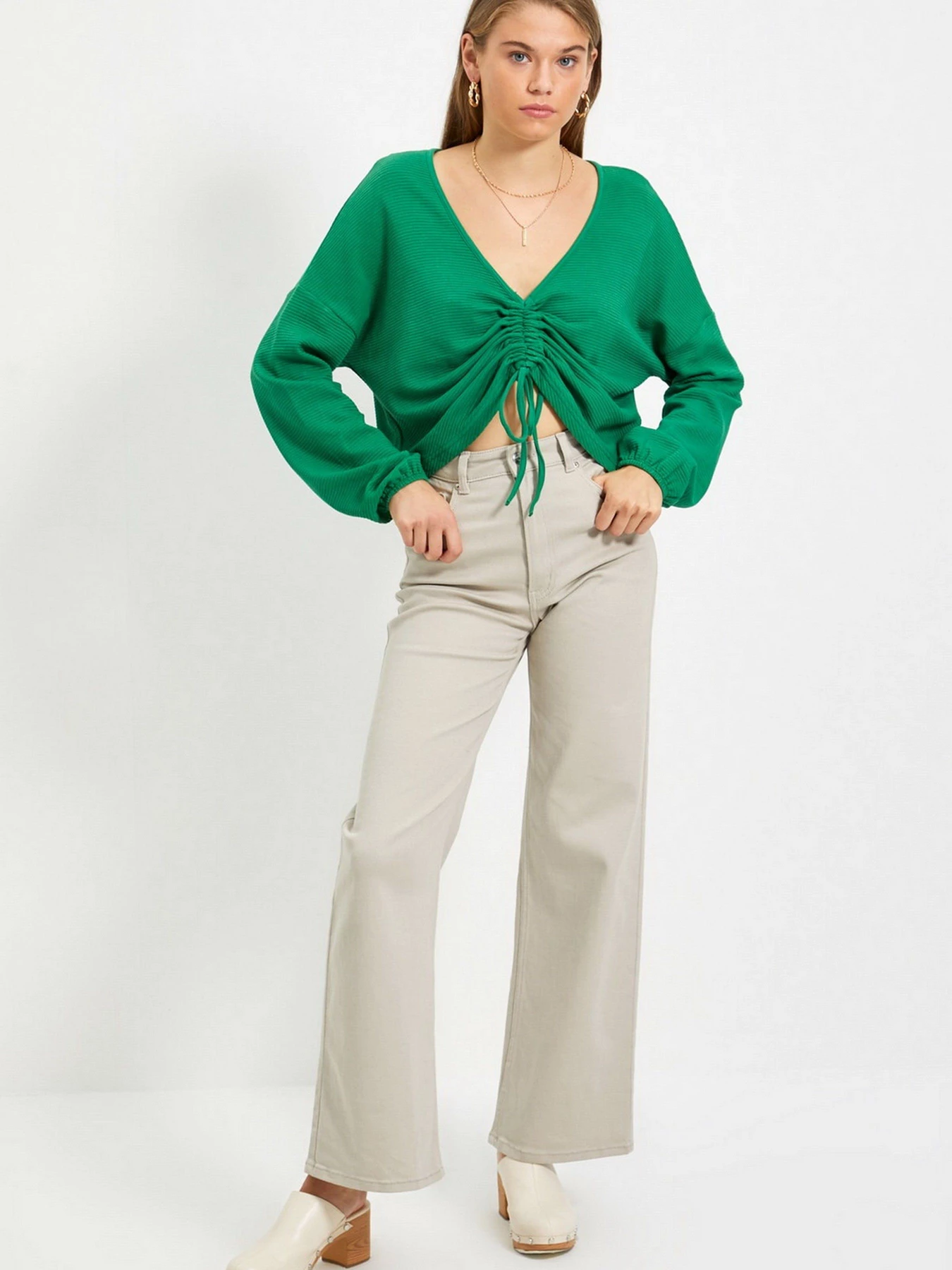 Рубашки Trendyol модель TWOAW22BZ0463/Yesil Рубашки Trendyol модель TWOAW22BZ0463/Yesil Фото